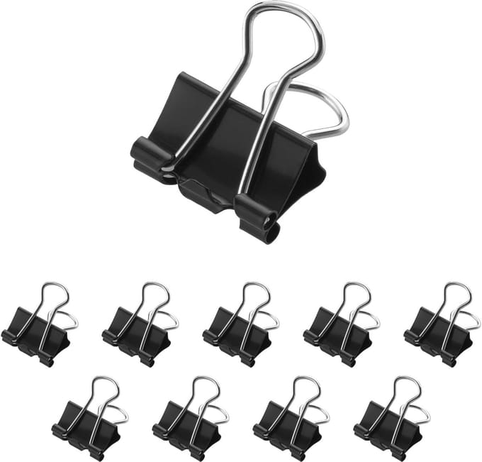 Foldback Klemmen 41 mm - Set van 12 - Ideaal voor Organisatie en Opslag