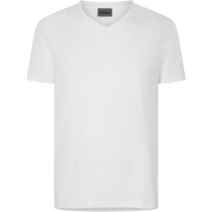 Hugo Heren effen V-hals T-shirt (Wit)