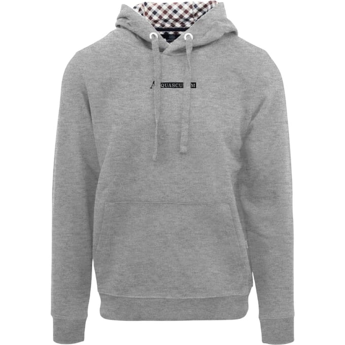 Aquascutum Heren Belettering Hoodie (Grijs)