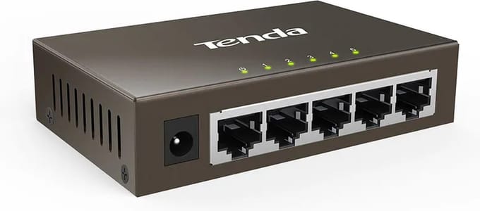 DrPhone TND5 Gigabit Switch – 5 Poorts Netwerkswitch – 10/100/1000Mbps – Full-Duplex – Auto MDI/MDIX – 6KV Bliksembeveiliging – Grijs