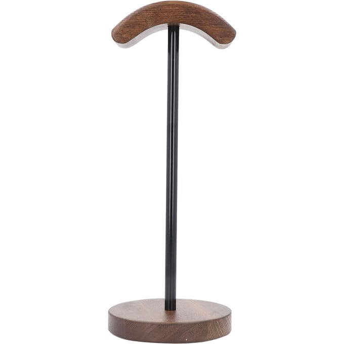 Houten Koptelefoonstandaard Metalen Headsethouder Bluetooth Gaming Oortelefoonrek met Solide Zware Basis black