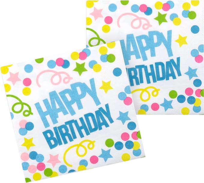 Boland - Set 12 Servetten 'Happy Birthday' - Geen thema