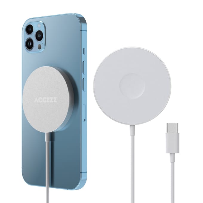 Accezz Draadloze Oplader - Geschikt voor MagSafe - Snellader 15W - USB C Kabel