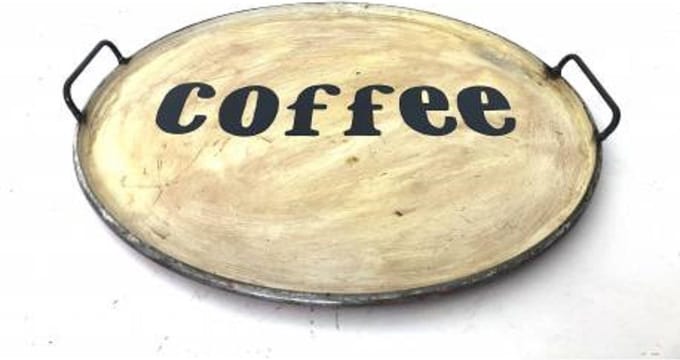Dienblad - opdienplank "Coffee"  Ø58  - doorsnede 58 cm