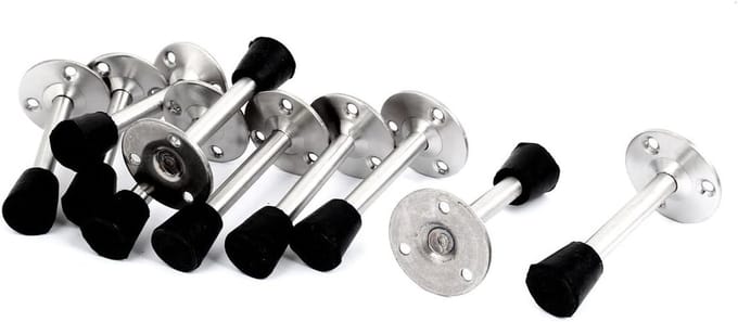 Deurstopper Set - Deurhouder Stopper - Thuis Gebruik - Wandmontage - 90 mm - Zilver Zwart