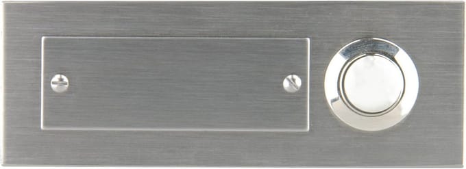 Inbouw deurbel RVS met naamplaat, 1-voudig