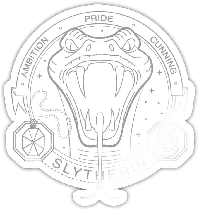 Harry Potter Zwadderich Lineart Sticker maat S (10 x 10 cm)
