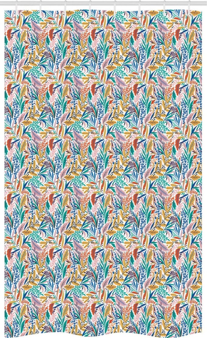 ABAKUHAUS Douchegordijn – Tropische Doodle-bladeren – 120x180 cm – Polyester