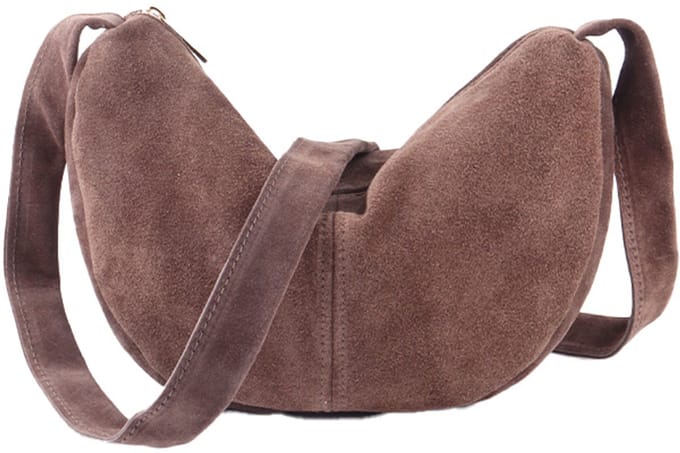 Giuliano lederen schoudetas Aria - Dames - Suede - Made in Italy - Bruin