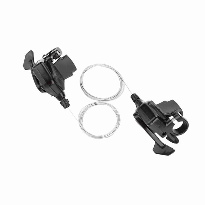 1 Paar Triple Speed Fiets Versnellingspook Derailleur Links/Rechts Schakelaar (3x8Snelheid) gray
