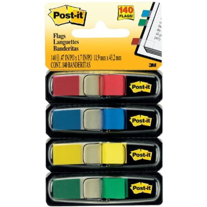 Indextabs post-it 6834 11,9x43,1mm assorti 140 Tabs
