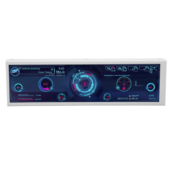 8,8 inch PC Temperatuur Monitor USB C PC Sensorpaneel Display Ondersteuning Dynamische Thema's IPS Mini Secundair With touch