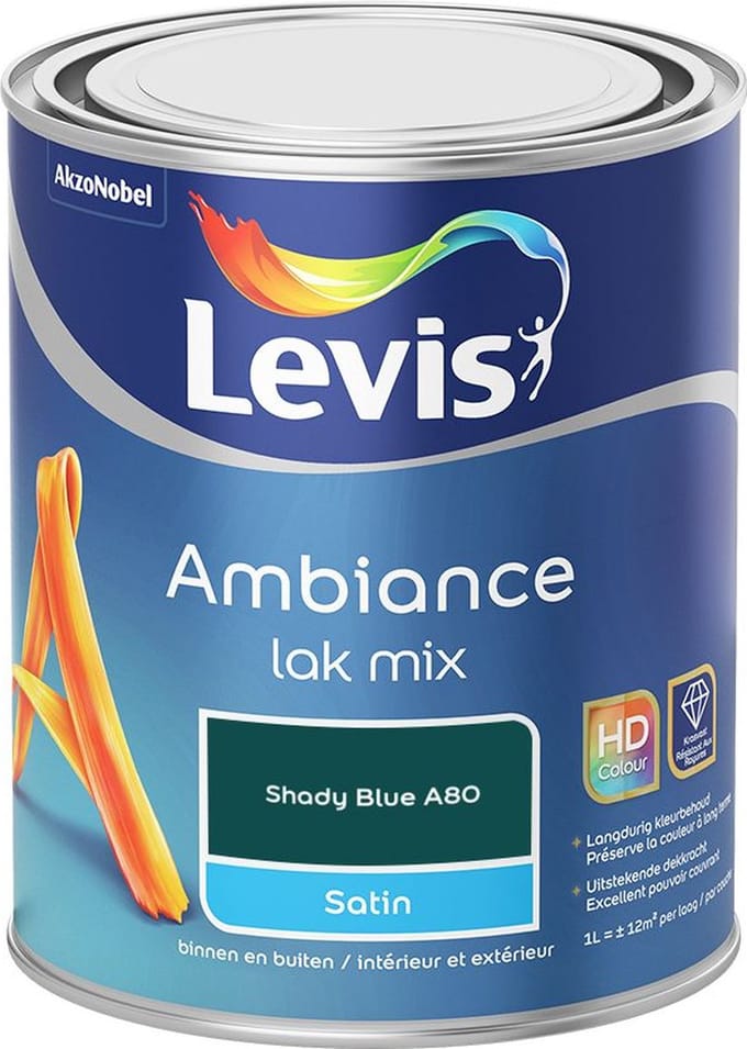 Levis - Ambiance Lak Satin Mix - Shady Blue A80 - Mengverf - 1 L