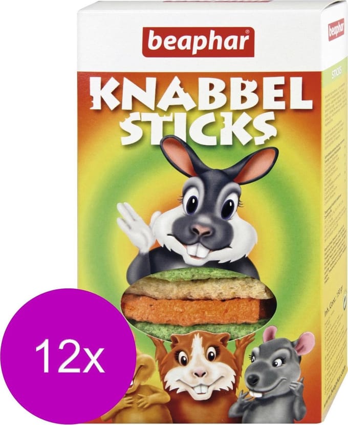 Beaphar Knabbelsticks - Knaagdiersnack - 12 x 150 g