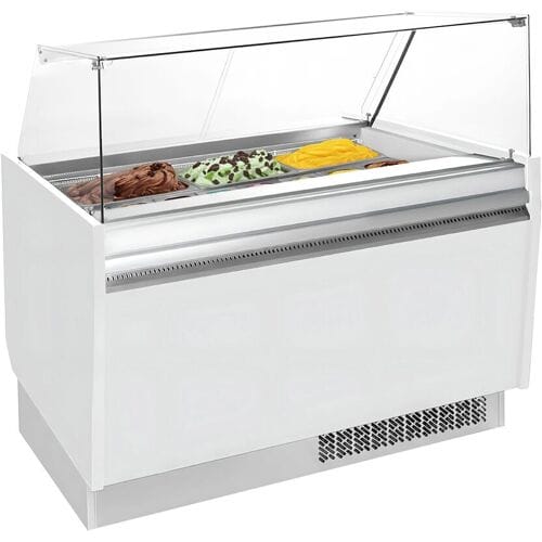 GGM Gastro Eistheke LIAM - 1310mm - Statisch - für 10+10x 5 Liter Eisbehälter - Weiß Zilver
