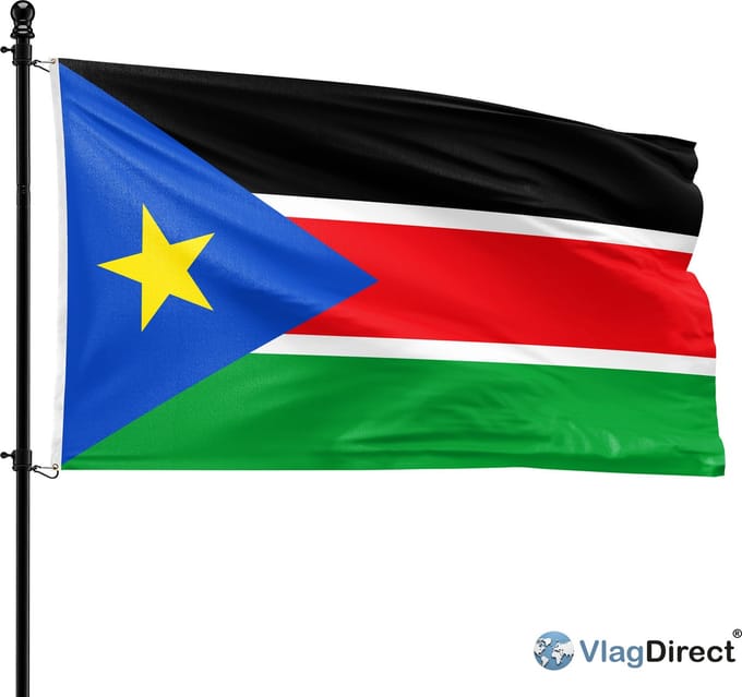 VlagDirect - Zuid-Soedanese vlag - Zuid-Soedan vlag - 90 x 150 cm