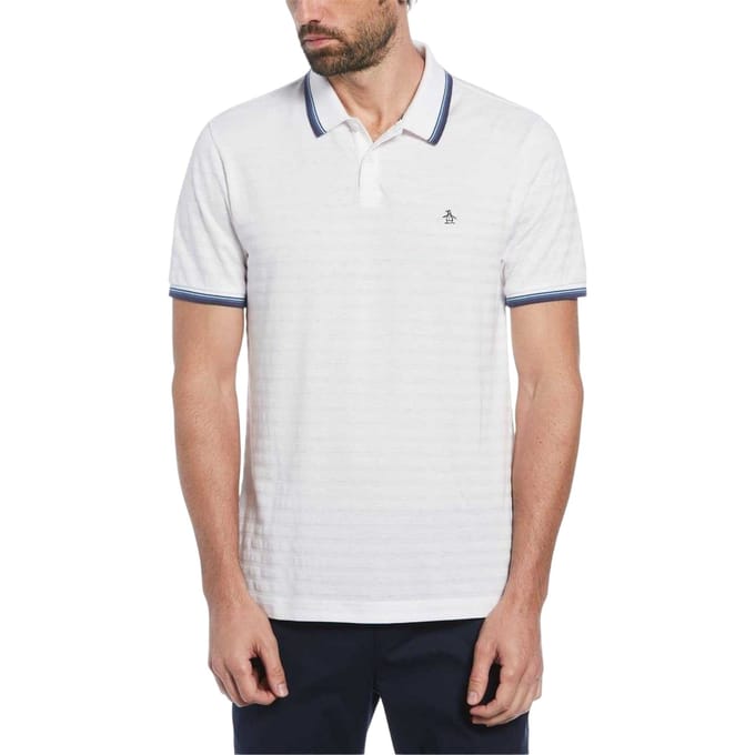 Original Penguin Heren getipt poloshirt Regular (Wit)