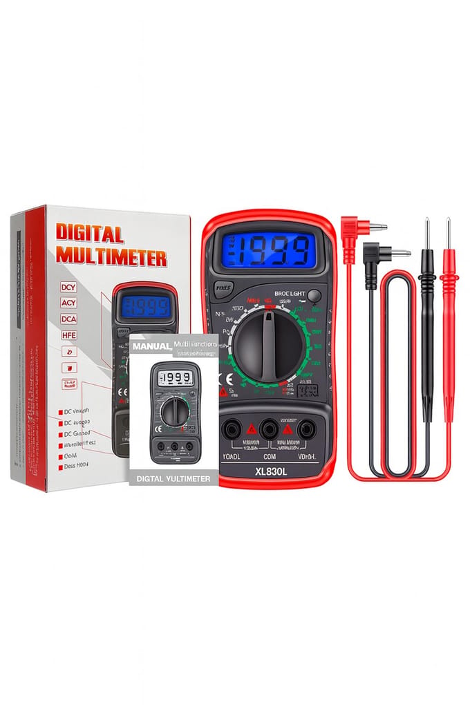 THAR Digitale Multimeter XL830L – AC/DC Voltmeter & Ohmmeter - Rood