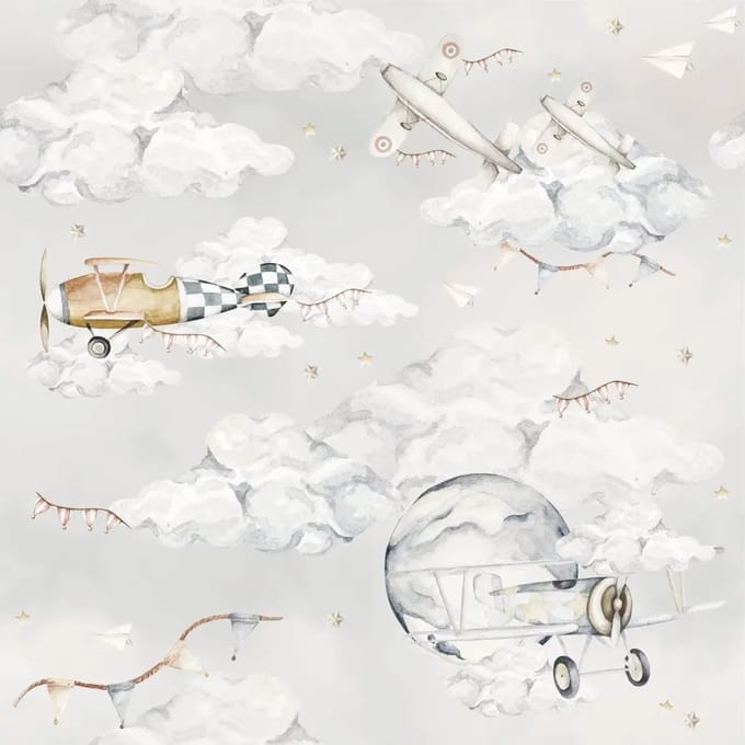 Baby behang Dekornik Magic Planes