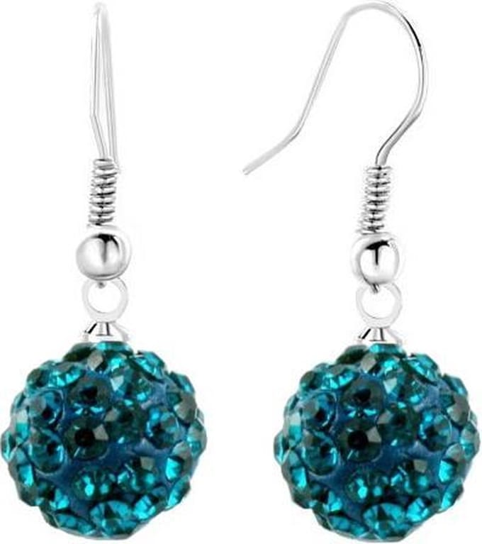 Fako Bijoux® - Oorbellen - Disco Dots - Hanger - Helblauw