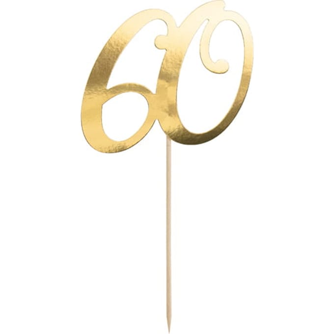 Cake Topper gold - 60 jaar