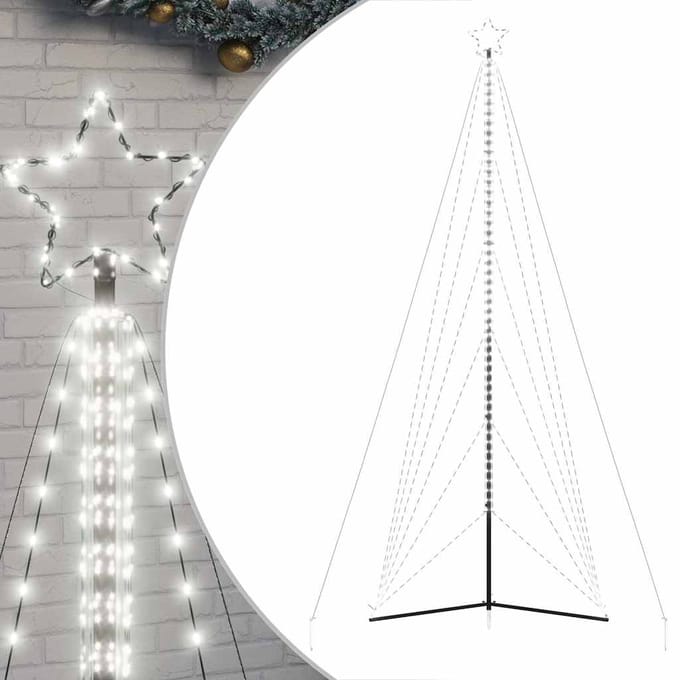 vidaXL - LED-kerstboom - 861 - LEDs - koud - wit - 478 - cm