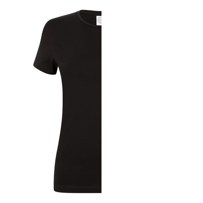 SF Women Dames/Dames Stretch T-shirt (Zwart)