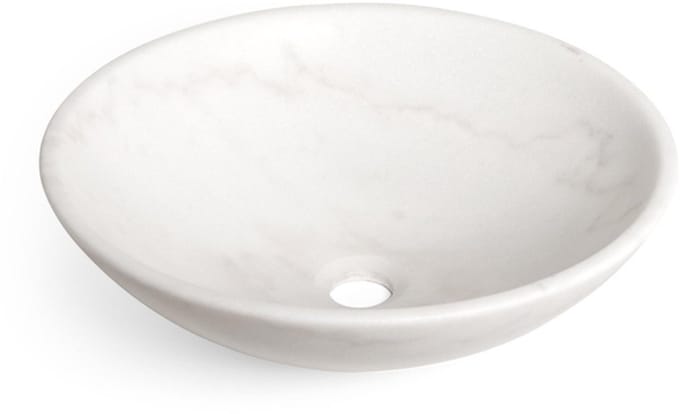 FugaFlow Efficiente Arredo Arino Waskom - 42x42x14cm - rond - marmer - wit
