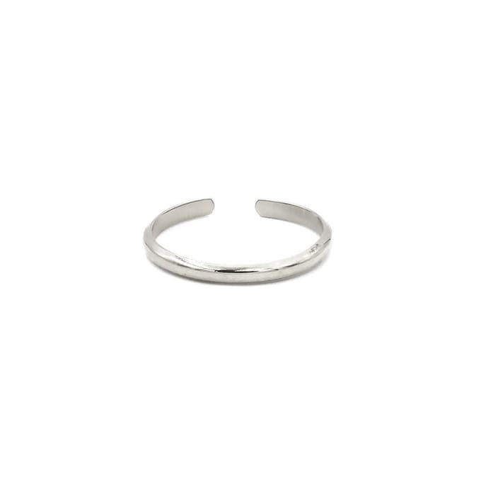 Mint15 Verstelbare ring neutraal glad 'Basic Stacking Ring' - Zilverkleur RVS/Stainless Steel