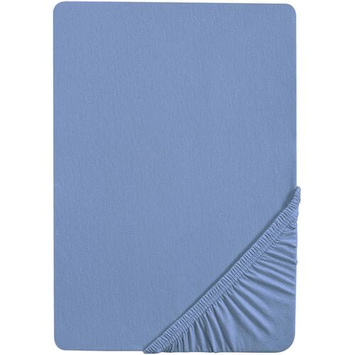 BIBERNA Jersey hoeslaken (Blauw, 90-100 x 200 cm)