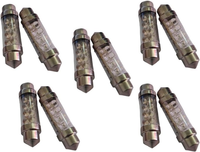 10x LED Torpedolampen 39mm 12V Koud Wit T11 C5W Interieurverlichting Auto