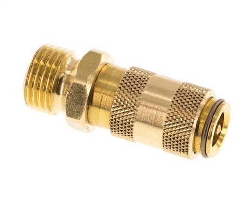 Messing DN 2.7 (Micro) Luchtkoppeling Snelkoppeling G 1/8 inch Buitendraad Double Shut-Off - CLS2-M-B-SV-P-018