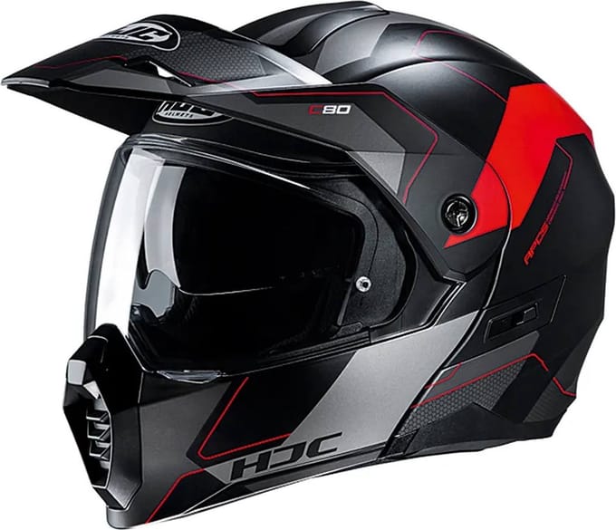 HJC C80 Rox Zwart Rood Adventure Helm - Helm