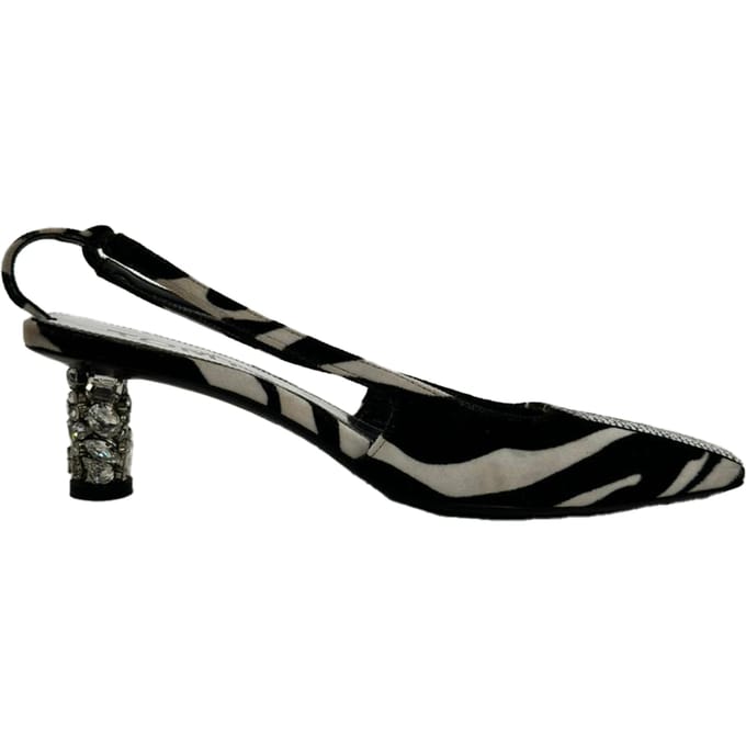 Tom Ford Zebra-Print Slingback Hakken in Zwart en Witte Suède