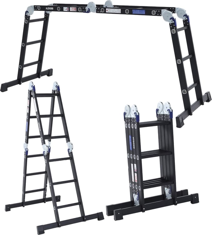 ALDORR Professional - Vouwladder 4 x 3 treden met platform - Aluminium - 3,50 meter