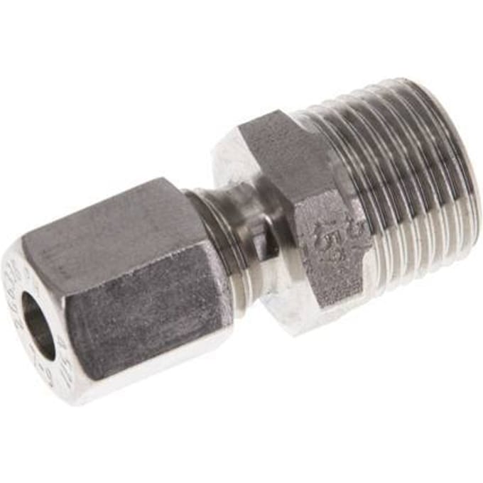 6L & R3/8'' RVS Rechte Snijringkoppeling Buitendraad 315bar ISO 8434-1