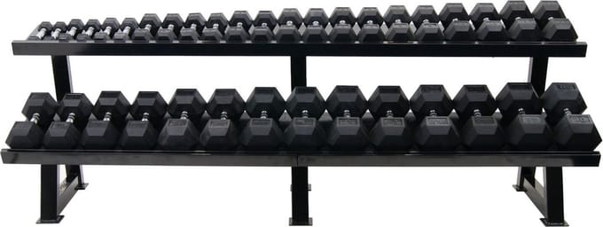 Muscle Power Dumbbellrek Heavy 2-laags - Zwart