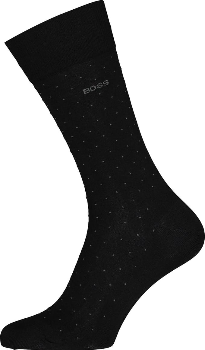BOSS George Dots (1-pack) - herensokken katoen - zwart gestipt