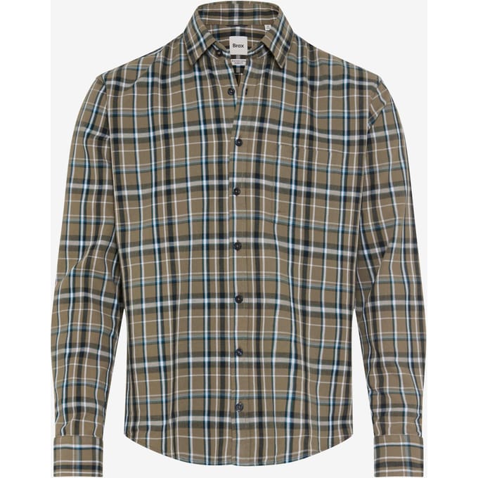 Brax Heren Overhemd  Style KAY navy Groen Olijf, groen - olijf, maat S