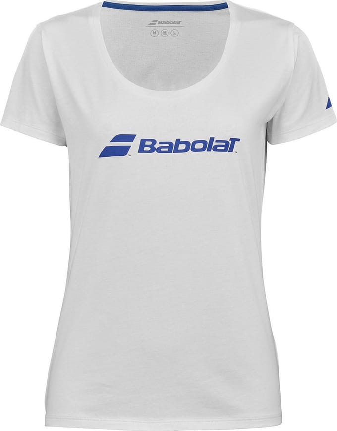 Babolat Exercise Babolat Tee Women's Shirt - wit/blauw - maat M