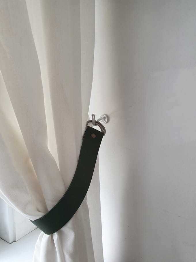 Gordijn embrasse leer 4 cm - Zwart