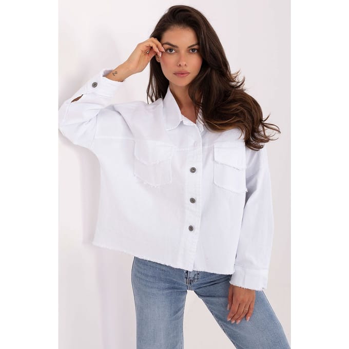Denim Ease Overshirt - Wit / One Size