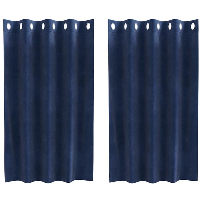 vidaXL - Gordijnen - 2 - st - Donkerblauw - 140 - x - 140 - cm - fluweel