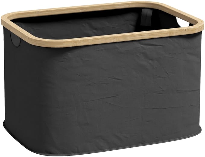 HOMCOM Wasmand - Polyester - 44,3 x 33,3 x 26,5 cm - Zwart
