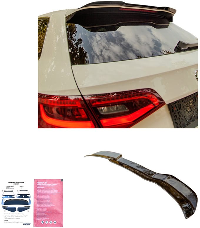 Oneway Dakspoiler (Cap) passend voor Audi S3 Sportback 8V/8V Facelift 2013-2020 - Glanzend zwart
