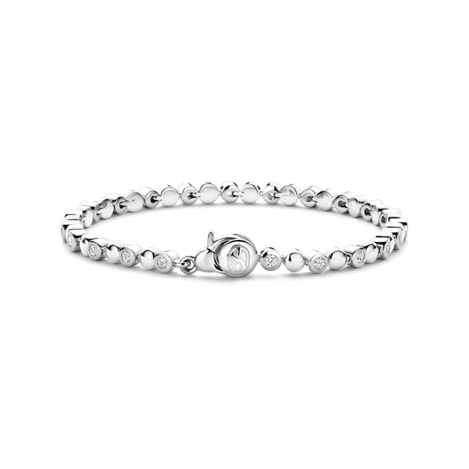 TI SENTO Dames Armband - 925 zilver - Zirconia wit - Maat M - 23066ZI