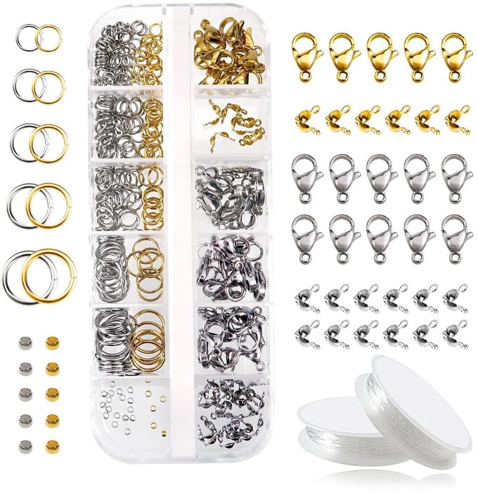 Dailygoods: 316 stukken roestvrije kettingsluiting, zilver/goud