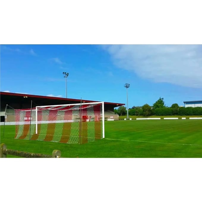 Tweekleurig stadionvoetbalnet zeshoekig gaas Powershot 4mm