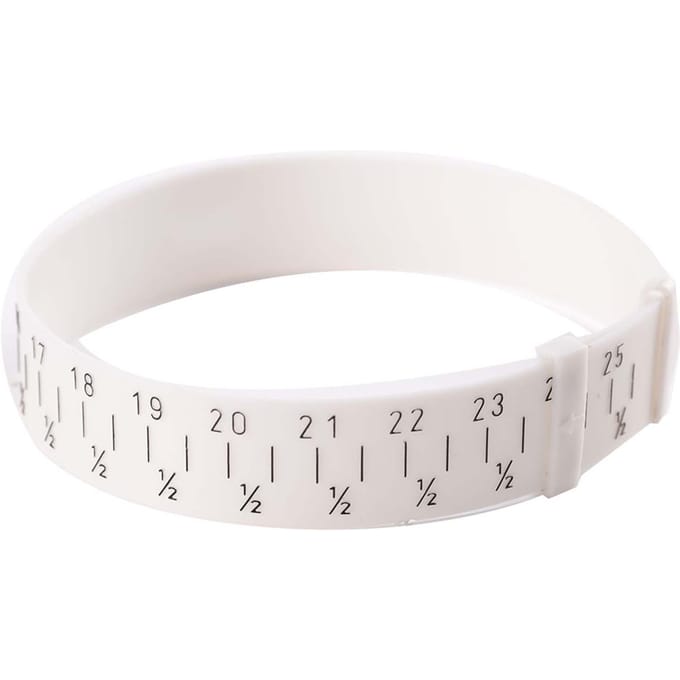Jauge de bracelet en plastique pour jonc, mesureur de bijoux, outil de mesure de la taille du poignet 15-25 cm white