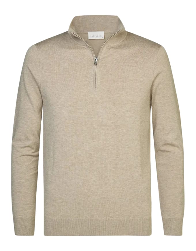 Profuomo Pullover Halfzip Pullovers Beige Pp2j00010